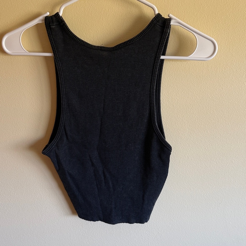 Garage Charcoal Ribbed Tank Top - Picture 2 of 3